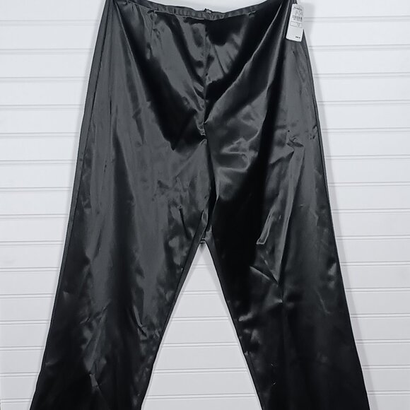 2 for $30 NWT Kay Unger Satin Wide Leg High Rise Black Dress Pant 12 - Picture 7 of 12